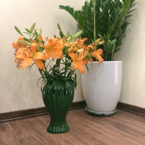 Lọ bàn tay phật men xanh ngọc lục bảo hàng khử cao 35cm